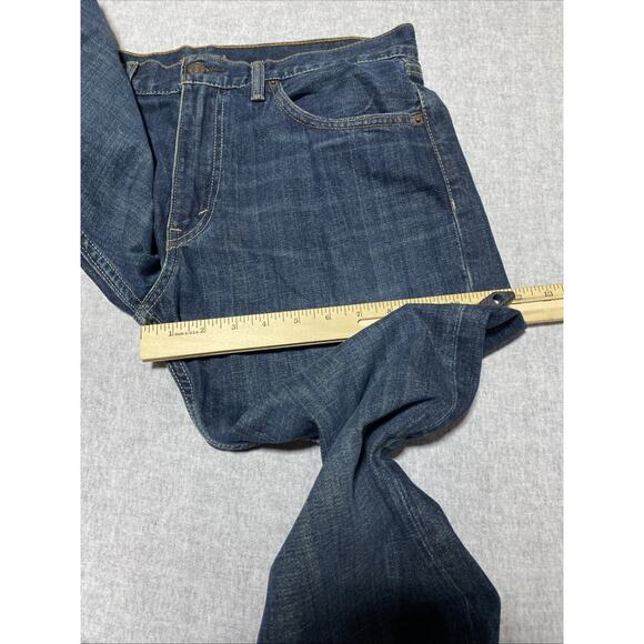 Levis 527 Jeans Mens Tag 34x30 Actual 34x31.5 Blue Bootcut Slim Western Dark - Picture 12 of 13